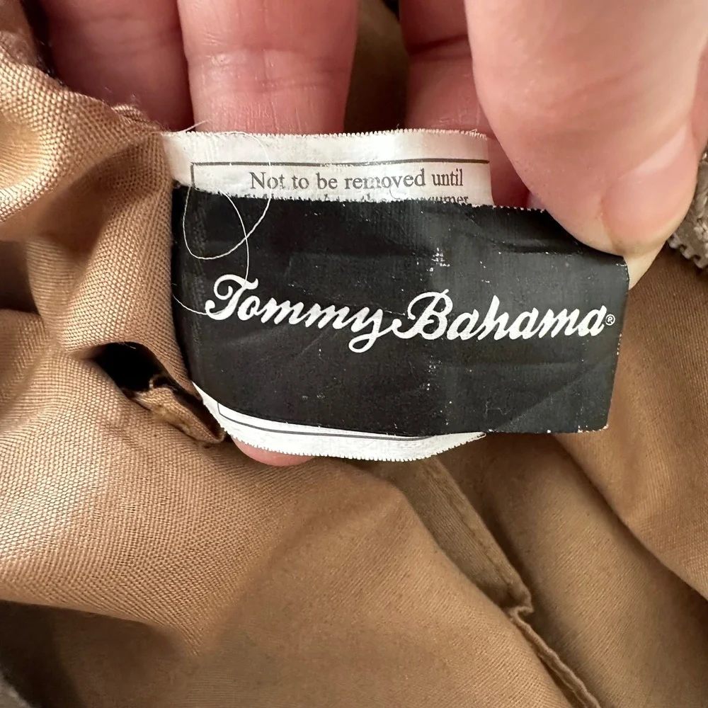 Tommy Bahama Tote Bag Womens Large Tan Chevron Woven Good Crossbody Travel